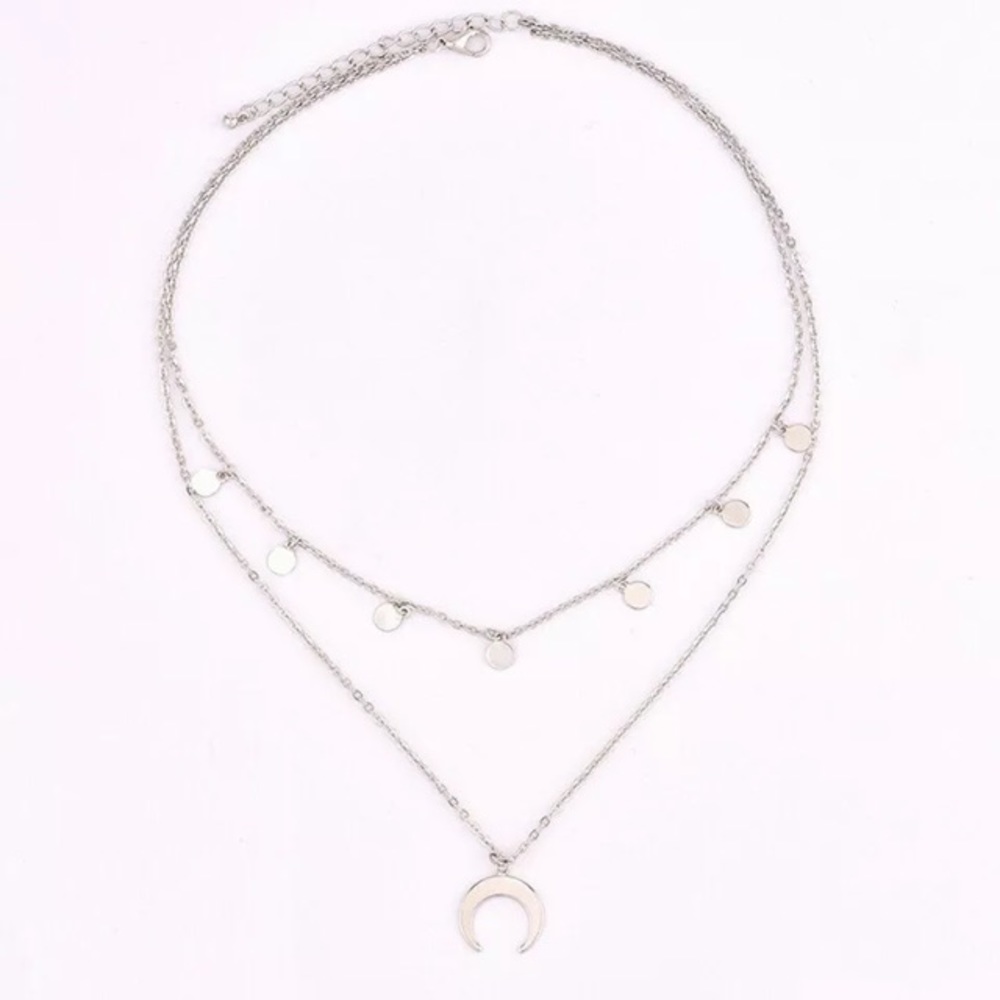 Layered Moon Necklace - Picture 7 of 8